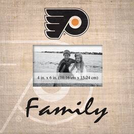 Fan Creations - Philadelphia Flyers 10'' x 10'' Burlap Pattern Frame - Multicolor