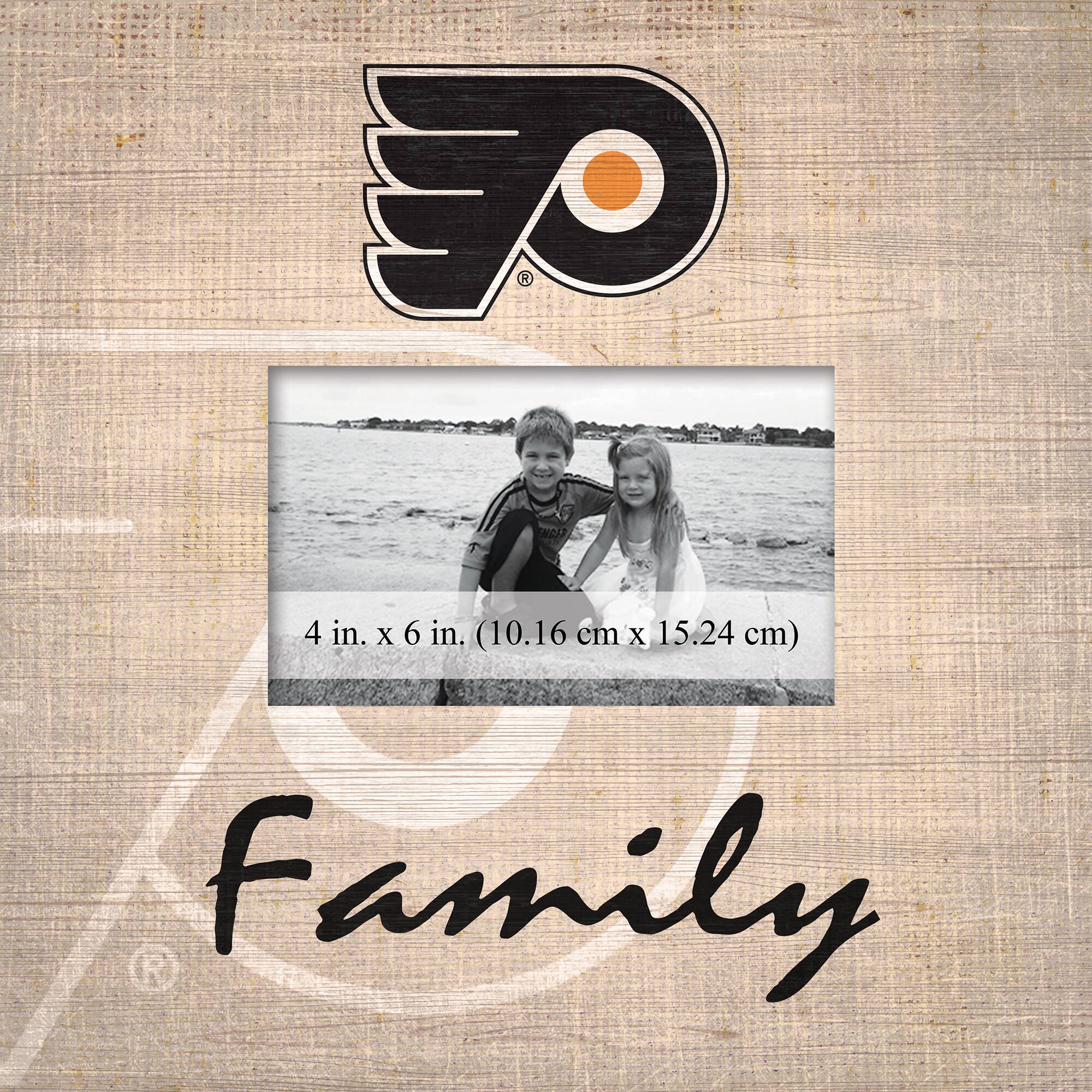 Philadelphia Flyers 10'' x 10'' Burlap Pattern Frame