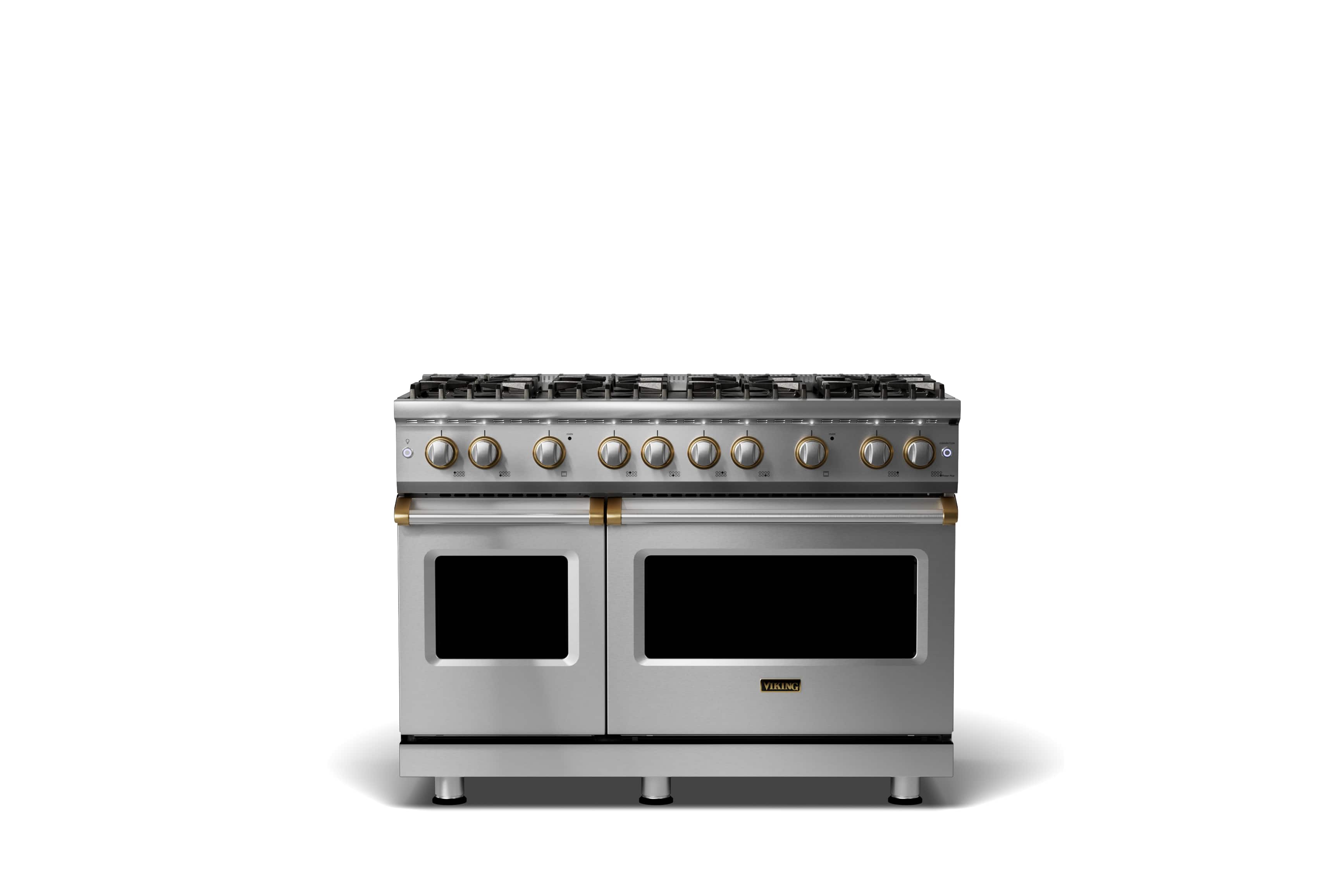 Viking - 6.1 Cu. Ft. Professional 5 Series Freestanding Double Oven Gas Convection 8 Burner Range - Stainless Steel - Front_Zoom