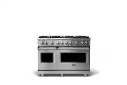 Viking - 6.1 Cu. Ft. Professional 5 Series Freestanding Double Oven Gas Convection 8 Burner Range - Stainless Steel - Front_Zoom