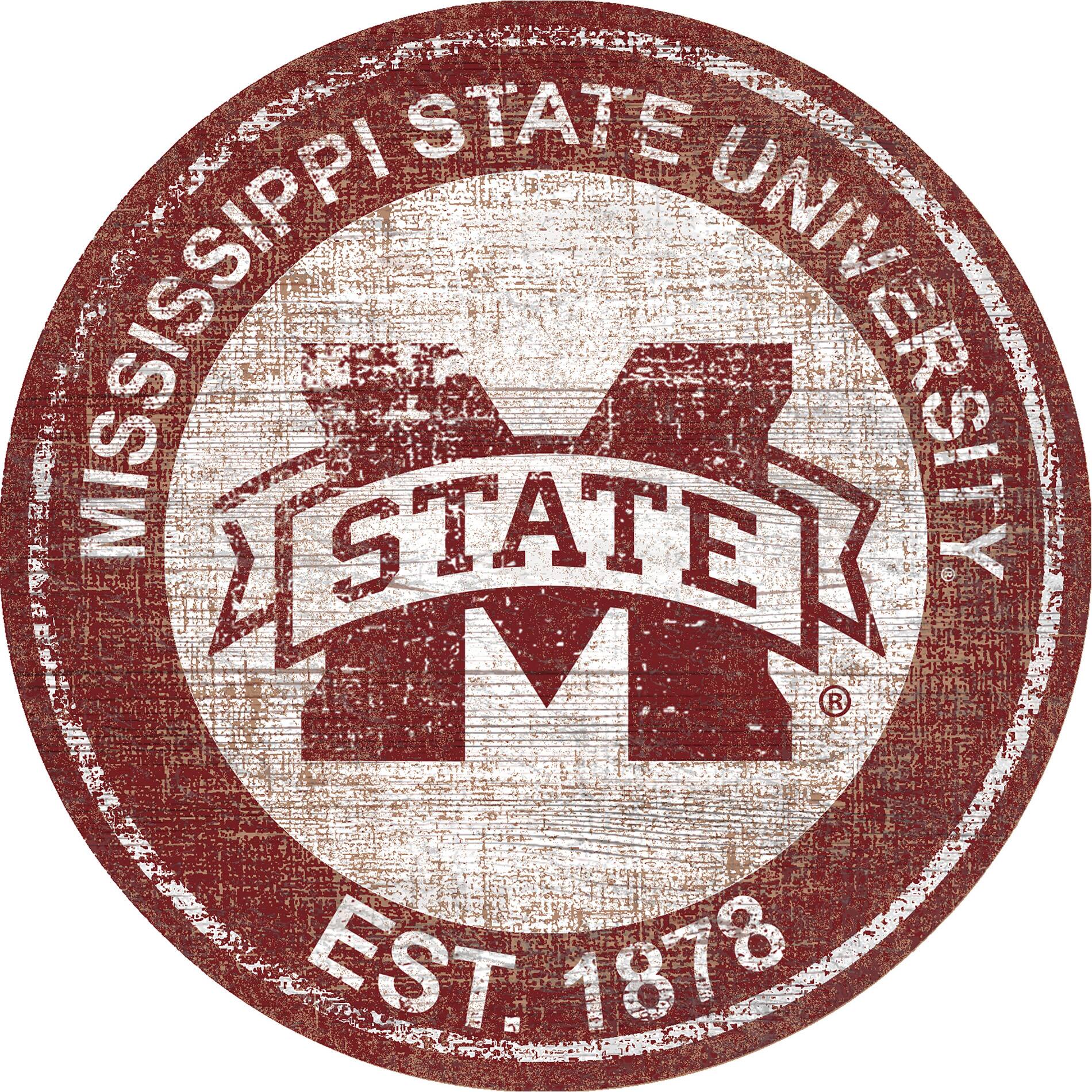 Mississippi State Bulldogs 24'' Round Heritage Logo Sign
