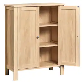 Winado - Wooden Storage Floor Cabinet Freestanding Cabinet with 3 Shelves Rack Organizer for Bathroom Kitchen Pantry - Natural