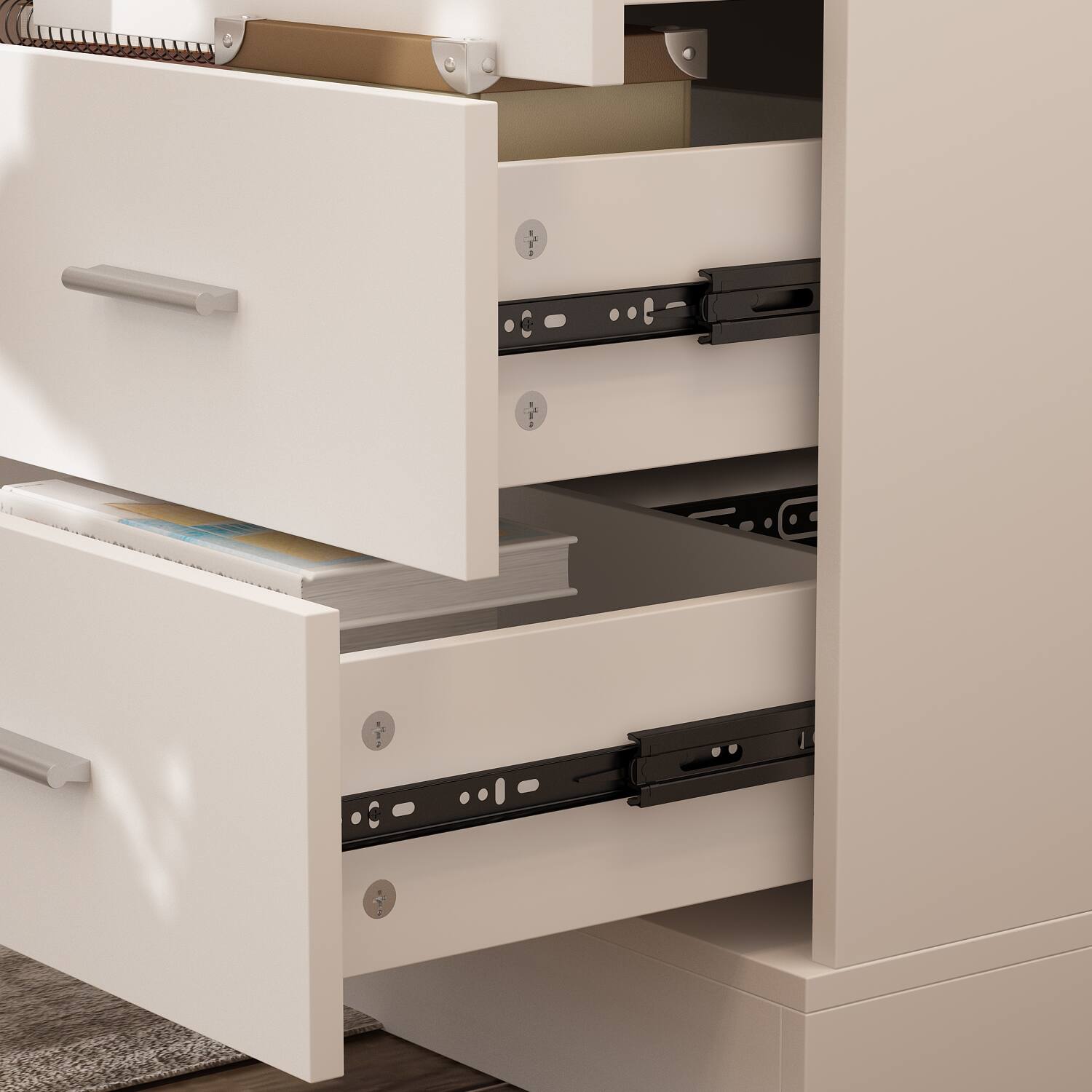 Alt View 5. Famapy - Famapy Electric Standing Desk: Adjustable Height, Ergonomic Design for Home & Office - White & Wooden.