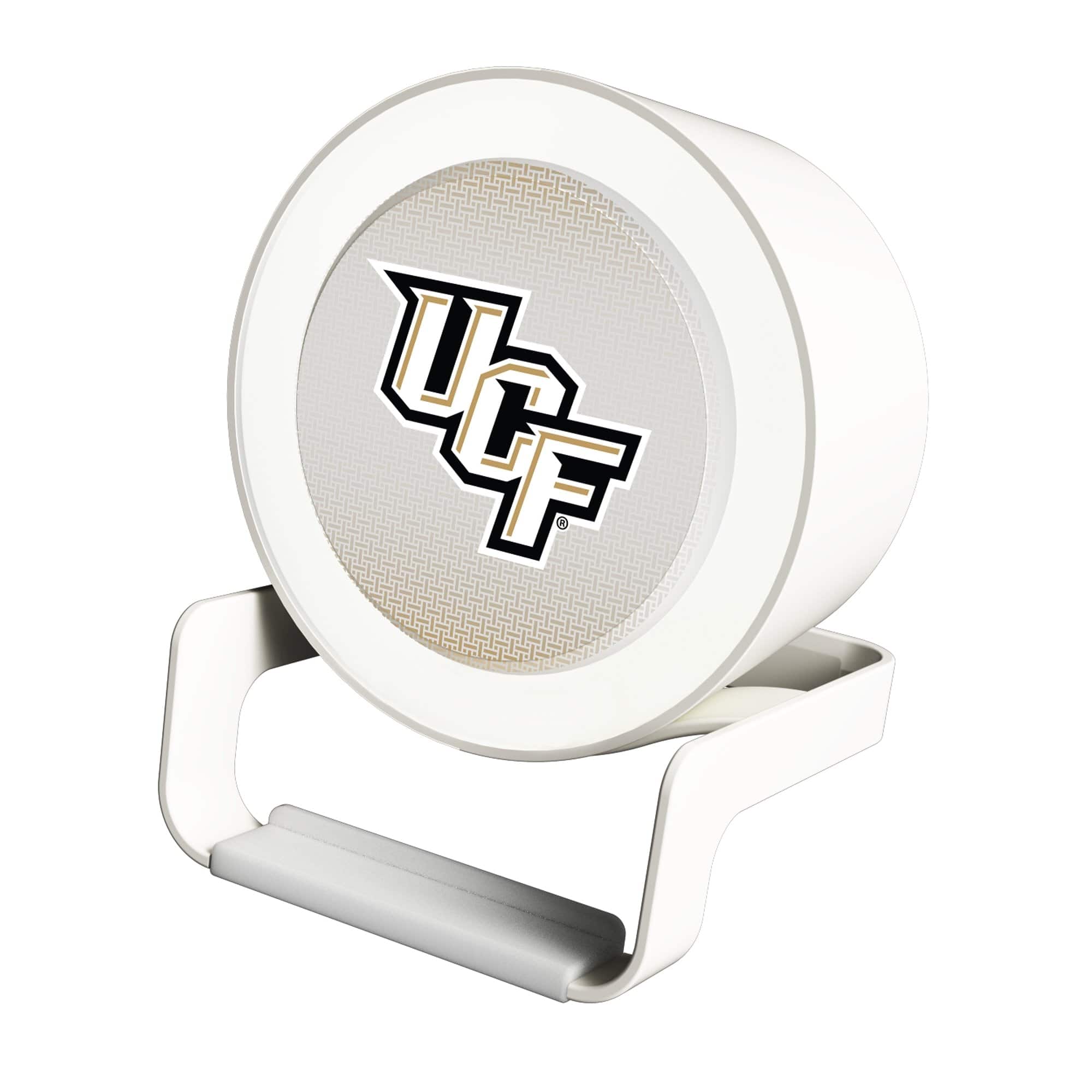 Front. Keyscaper - UCF Knights Linen Print Nightlight Charger & Bluetooth Speaker - White.