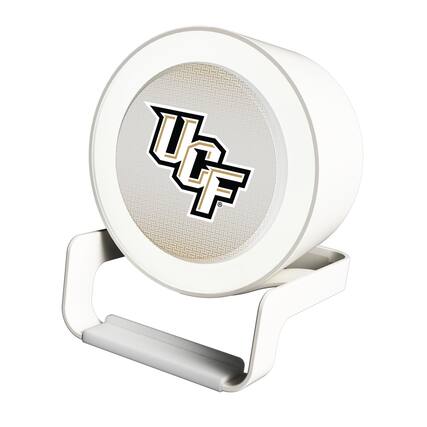 Front. Keyscaper - UCF Knights Linen Print Nightlight Charger & Bluetooth Speaker - White.
