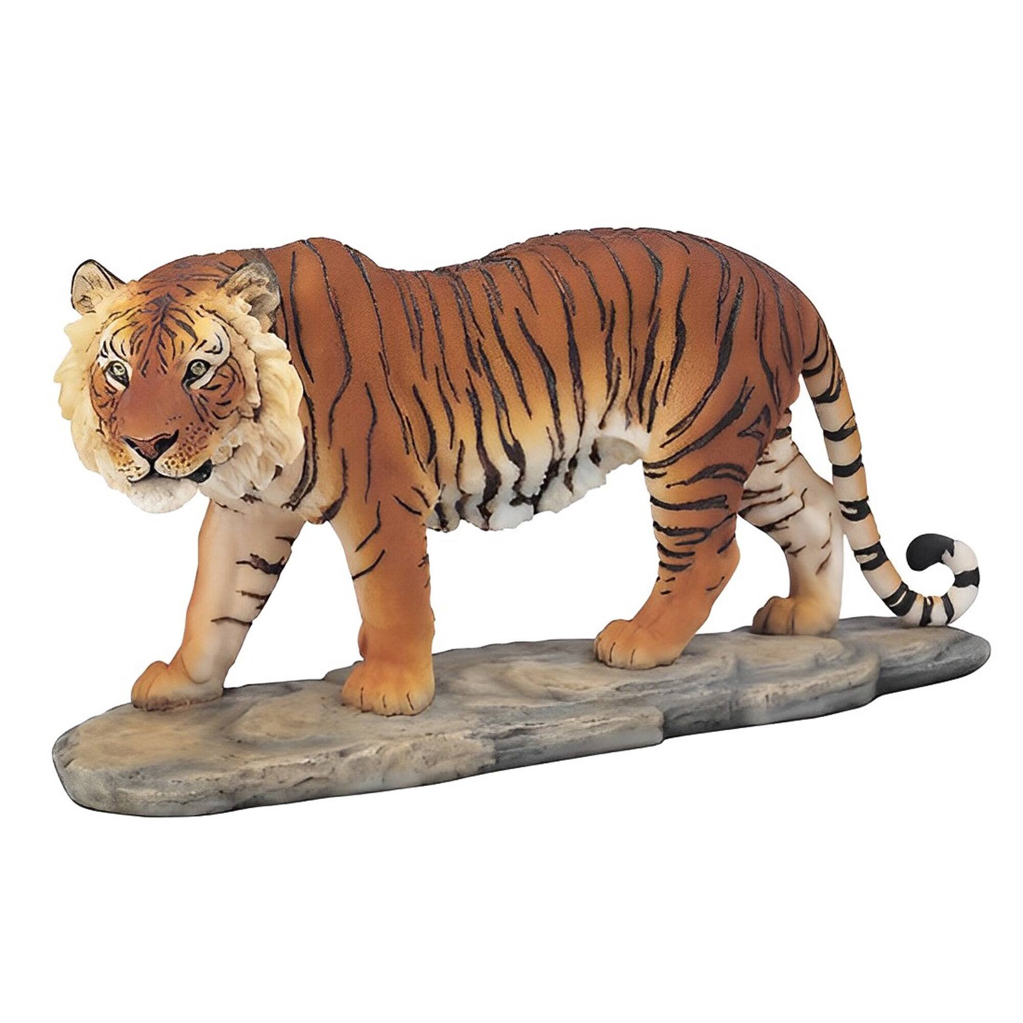 Front. FC Design - FC Design 6"H Bengal Tiger Standing on Rock Wild Cat Animal Figurine Statue Office Desk Tabletop Home Decor Gift - Multi-Color.