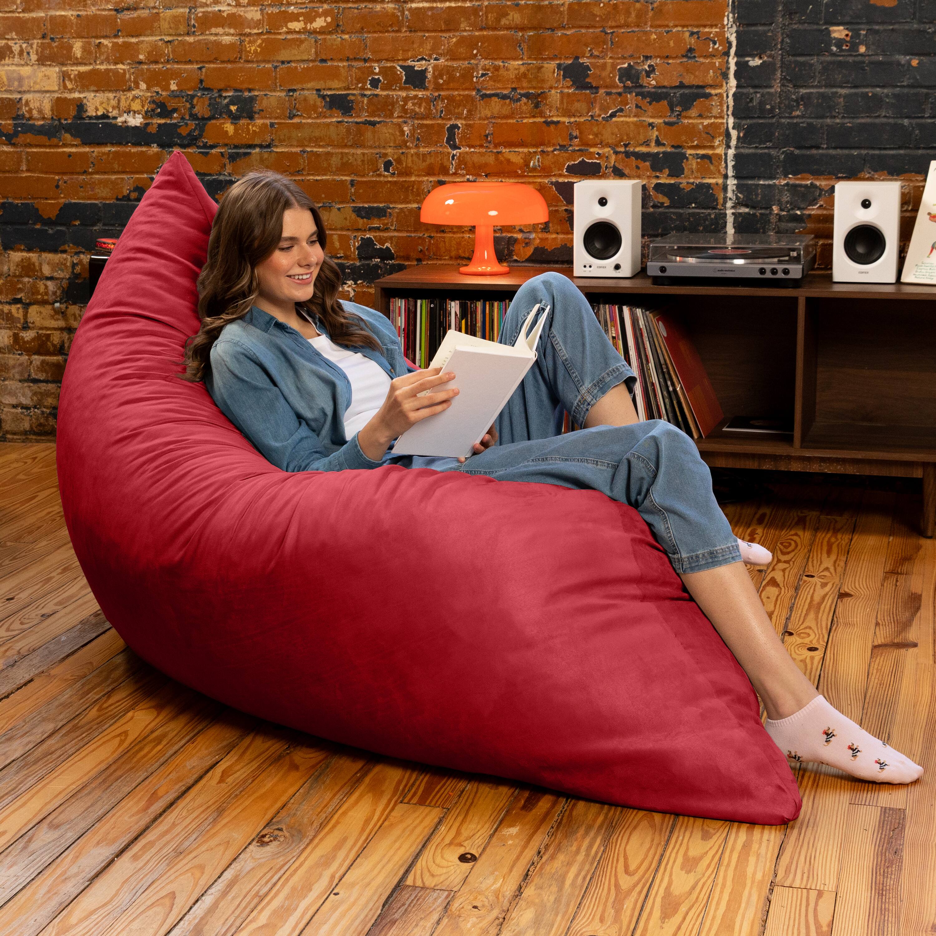 Alt View 4. Jaxx - Jaxx Pillow Saxx 5.5-Foot - Huge Bean Bag Floor Pillow and Lounger, Cinnabar - Cinnabar.
