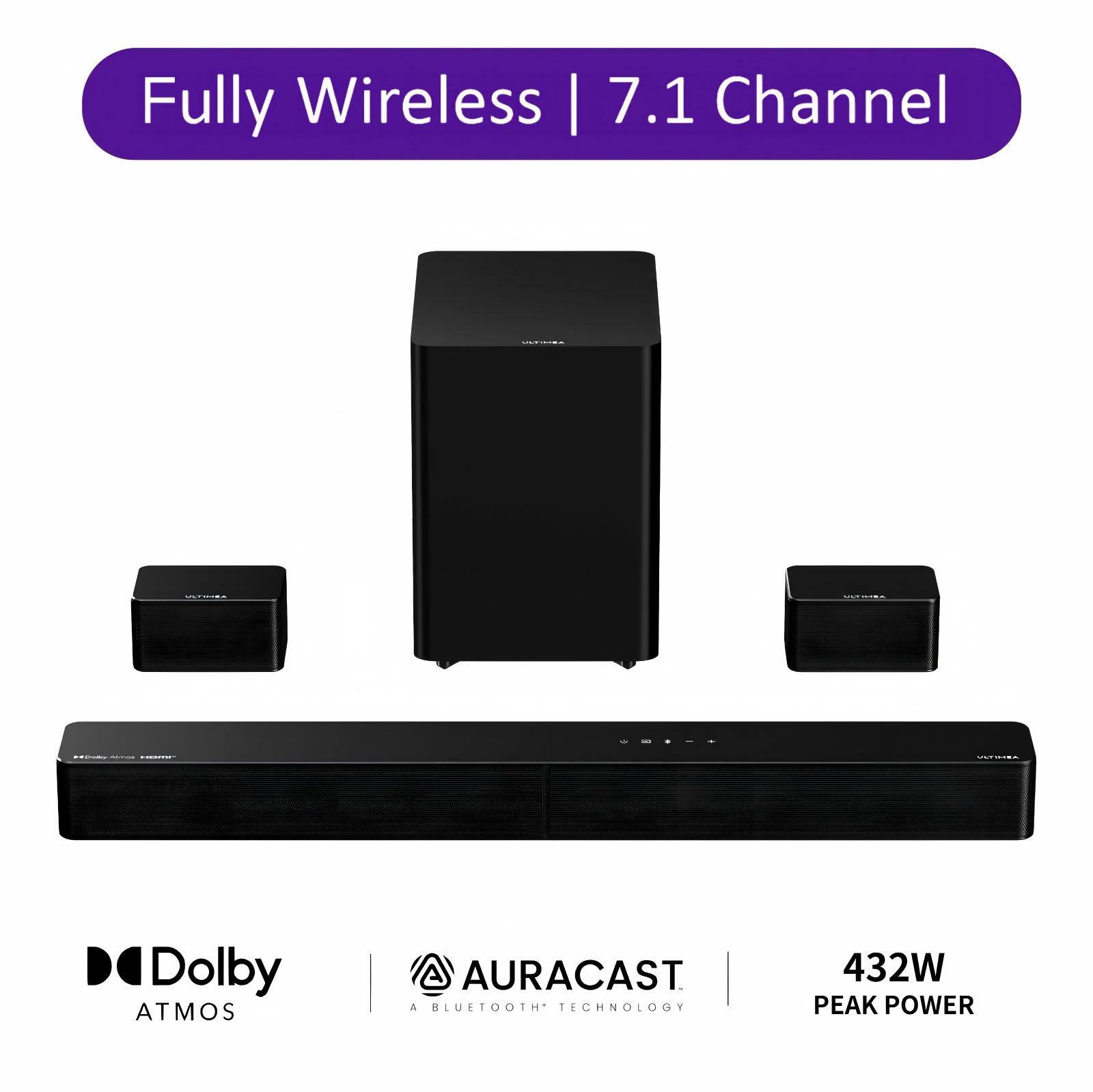 Fully Wireless | 7.1 Channel  
Dolby ATMOS  
AURACAST™ BLUETOOTH® TECHNOLOGY  
432W PEAK POWER