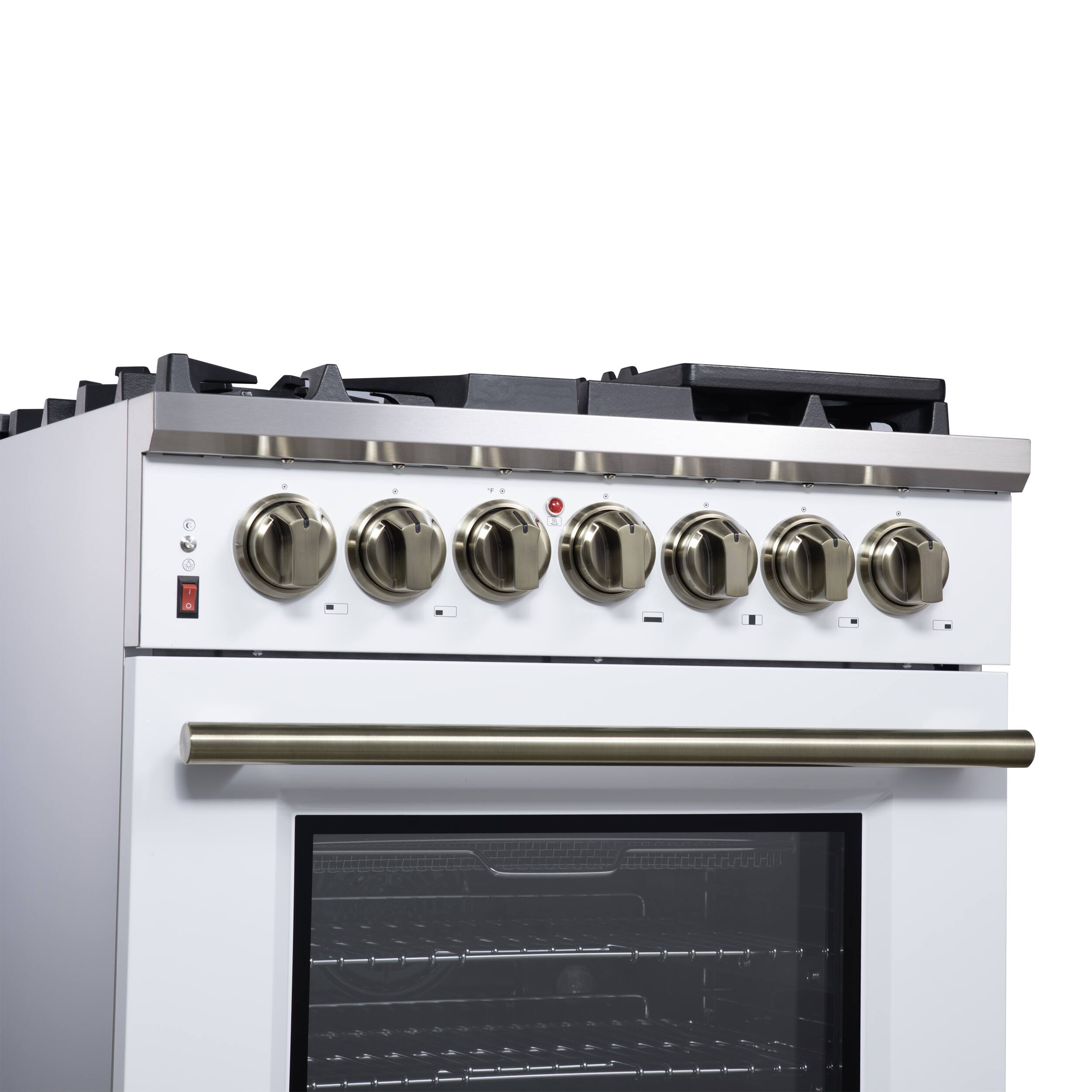 Alt View 4. Forno Appliances - Massimo 4.32 Cu. Ft. Freestanding Dual Fuel True Convection Range with Air Fryer Basket - White.