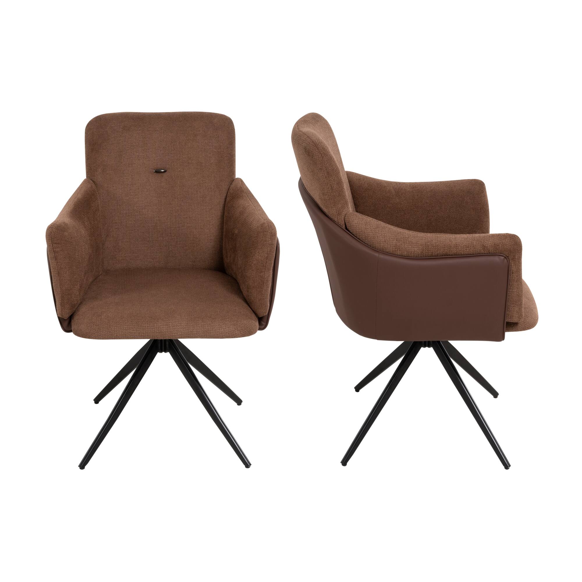 Alt View 6. GOODSILO - Modern Swivel Dining Chairs Set of 2 with Upholstered Seats and Metal Base for Home Office and Living Spaces - Dark Brown.