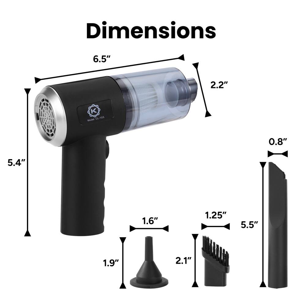 Dimensions:  
- 6.5"  
- 2.2"  
- 5.4"  
- 1.6"  
- 1.9"  
- 0.8"  
- 1.25"  
- 2.1"  
- 5.5"