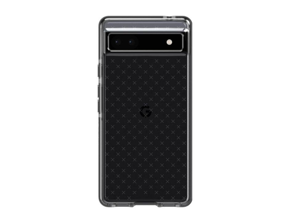 Front. Tech21 - Tech21 Evo Check  Protective Phone Case  for Google Pixel 6a | Color: Smokey Black - Smokey Black.