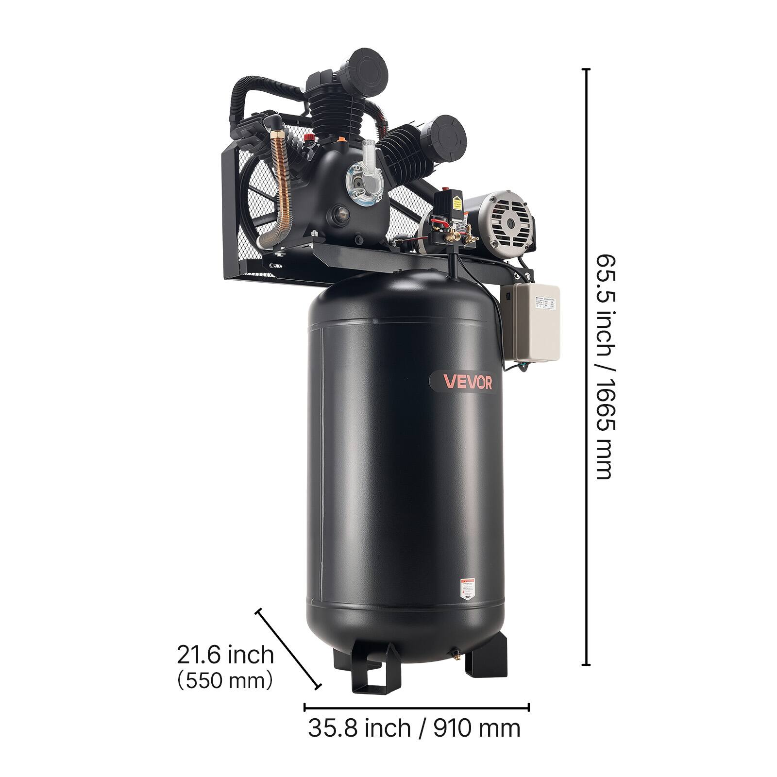 VEVOR

65.5 inch / 1665 mm

21.6 inch (550 mm)

35.8 inch / 910 mm