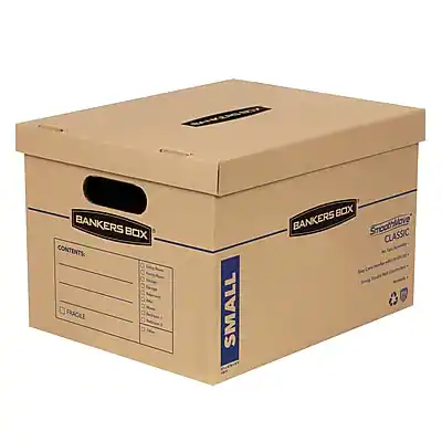 BANKERS BOX
CONTENTS:
FRAGILE
SMALL BOX
SmoothMove
CLASSIC
BANKERS BOX
SmoothMove
CLASSIC
