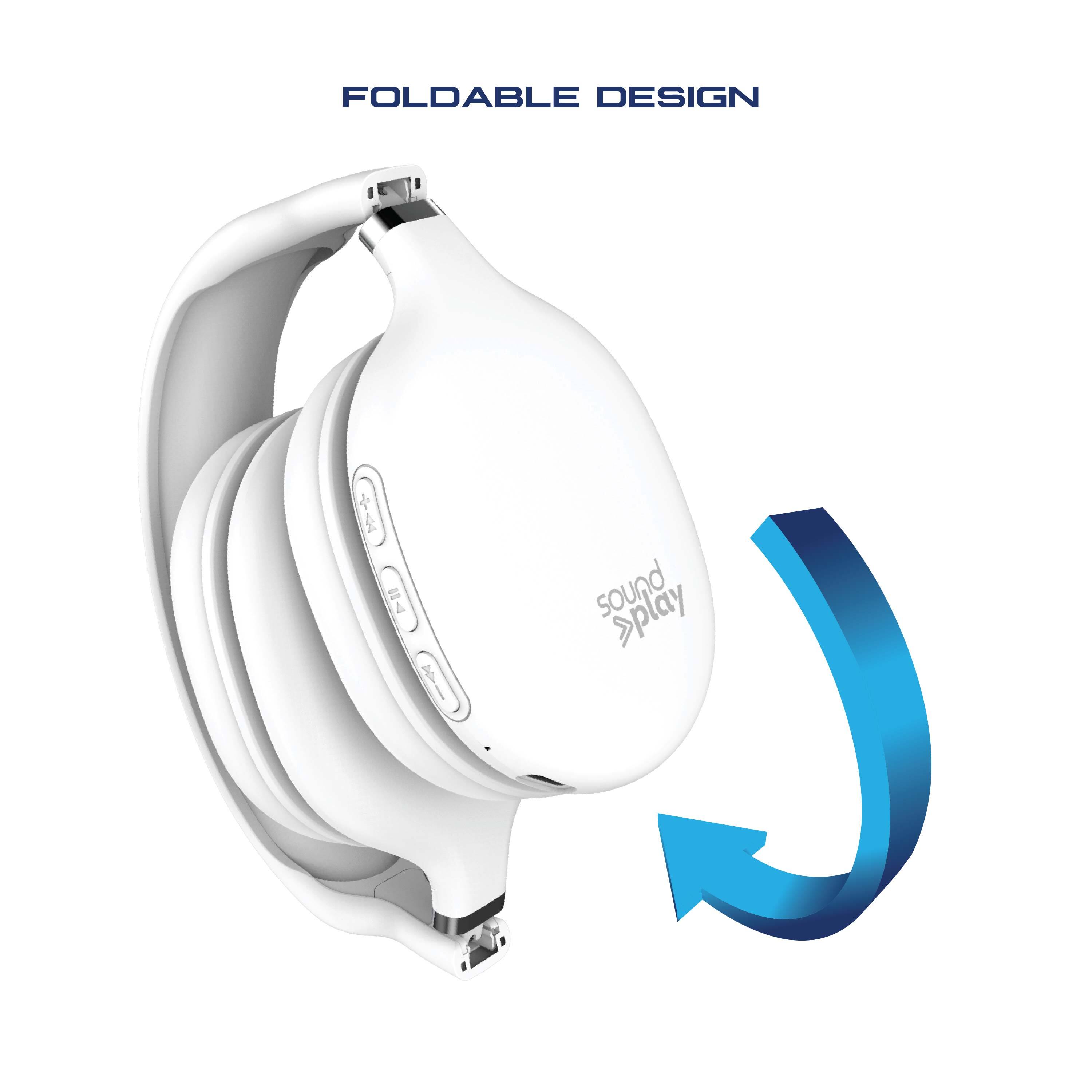 Tzumi SoundPlay Foldable Wireless Headphones, Bluetooth Over Ear
