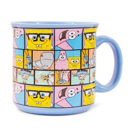 Silver Buffalo - Nickelodeon SpongeBob SquarePants Character Grid 20-Ounce Ceramic Camper Mug - Multi-Colored