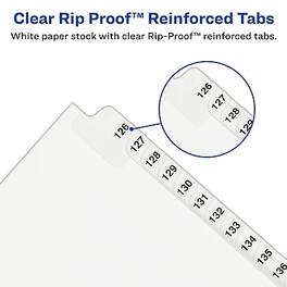 Avery - Standard Collated Style Legal Numeric 76 - 100 Tab Paper Dividers, 25 Tabs - White