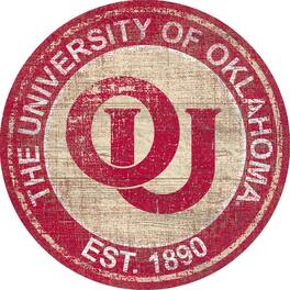 Fan Creations - Oklahoma Sooners 24'' Round Heritage Logo Sign - Multicolor