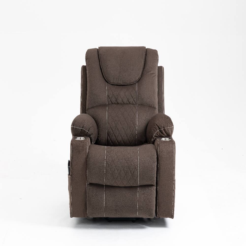 Alt View 4. Ropilly - Ropilly power lift recliner for elderly, oversized heavy duty recliner with dual motor - Coffee.