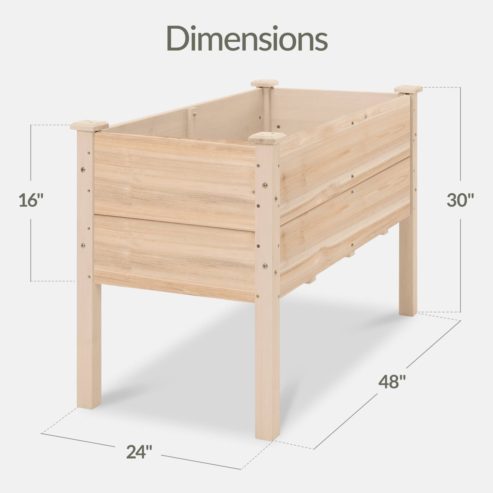 Dimensions: 16" x 30" x 48" x 24"