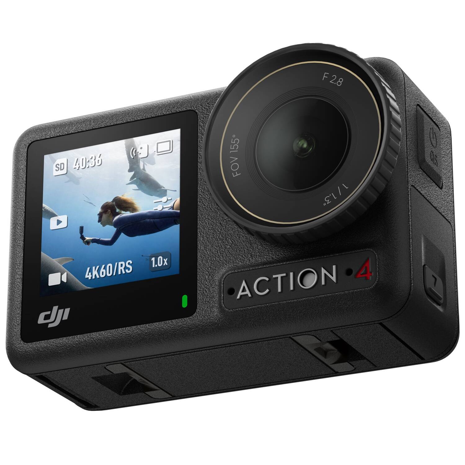 F 2.8  
SD 40:36  
FOV 155°  
4K60/RS  
1.0x  
ACTION 4  
dJI