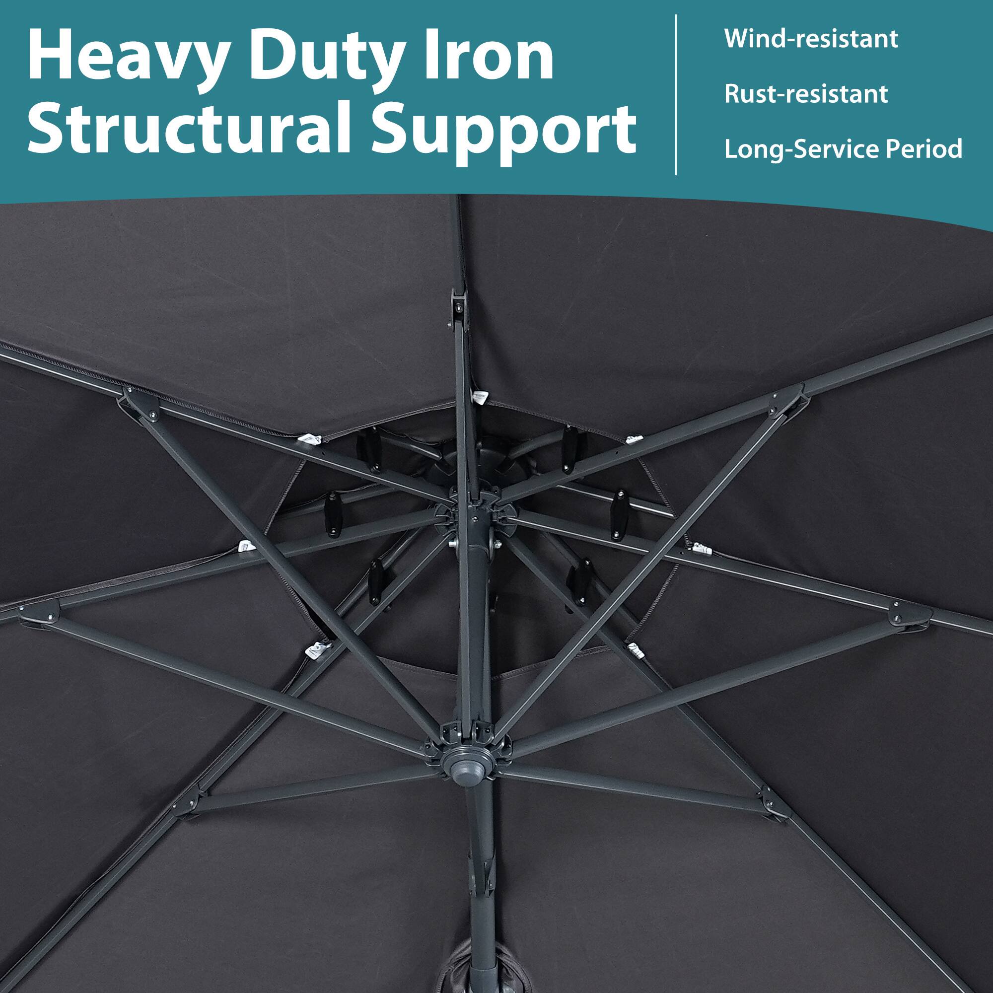 Heavy Duty Iron Structural Support

Wind-resistant  
Rust-resistant  
Long-Service Period