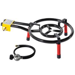 Ringg - Flame Series Classic Kit with 16" Dual-Ringed Gas Burner, 5" Tabletop Stand for 16 Servings - Multicolored
