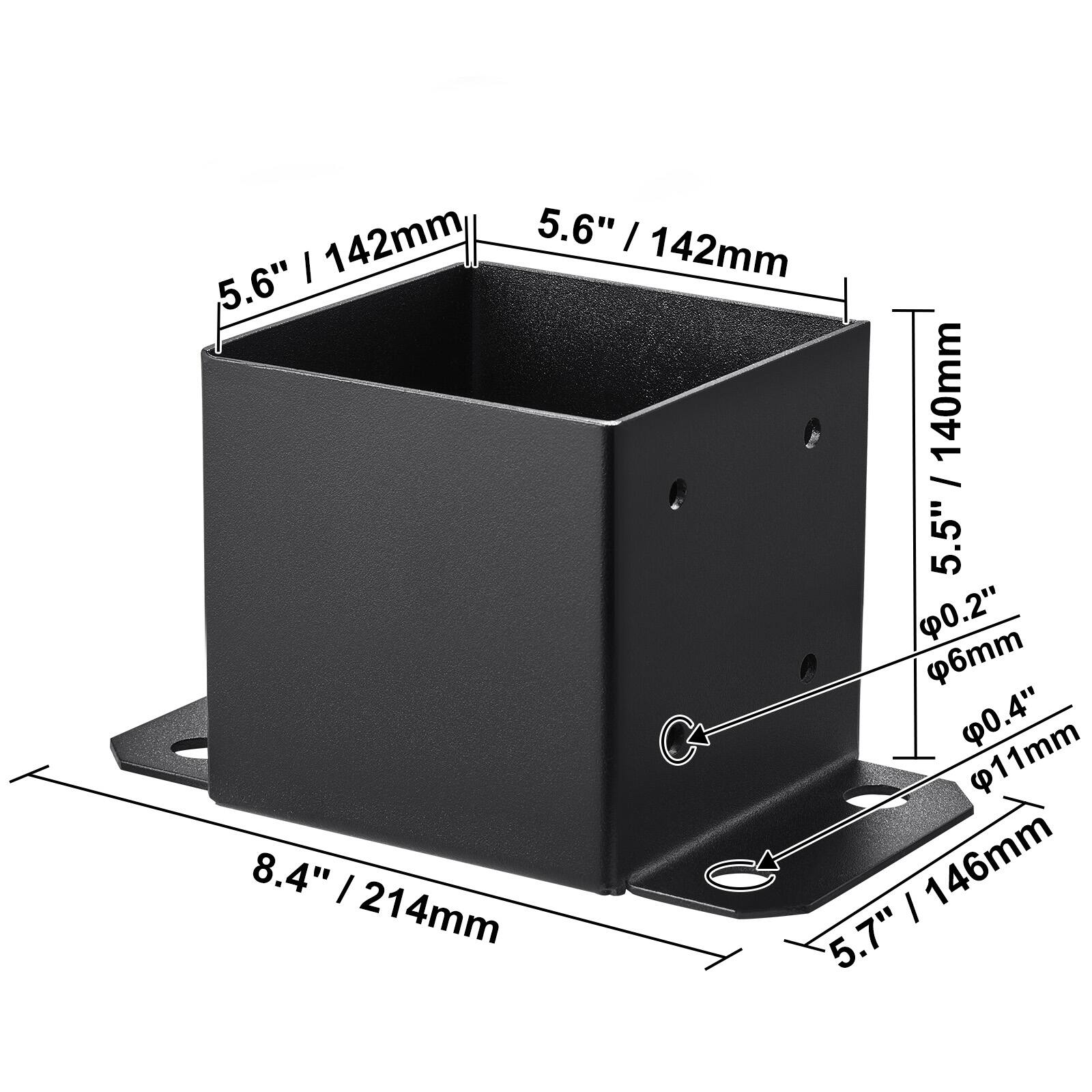 142mm 5.6"  
140mm / 5.5"  
0.2" 6mm  
0.4" 11mm  
8.4" / 214mm  
5.7" / 146mm