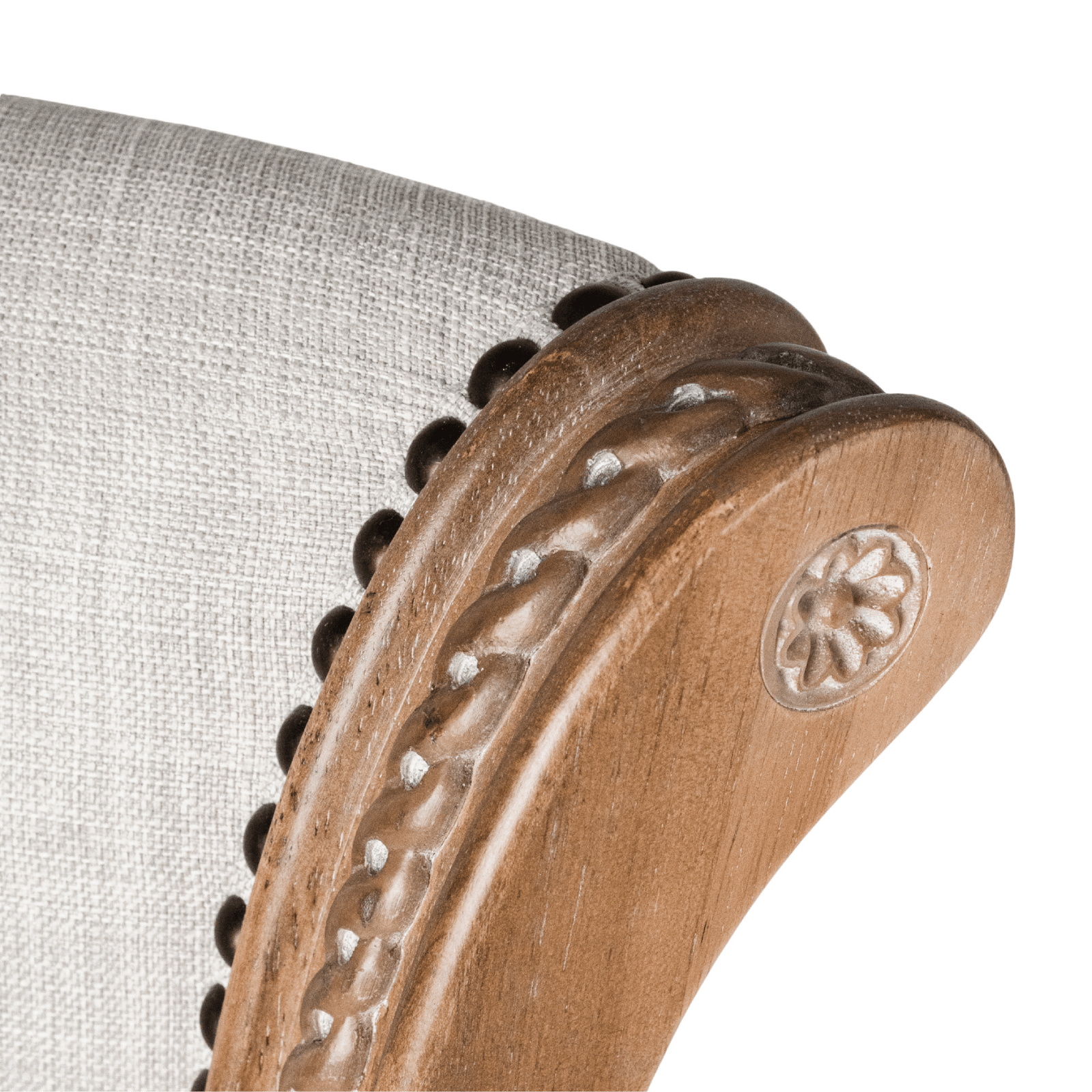 Alt View 6. Maven Lane - 31" Pullman Bar Stool In Weathered Oak Finish With Fabric Upholstery - Weathered Oak.
