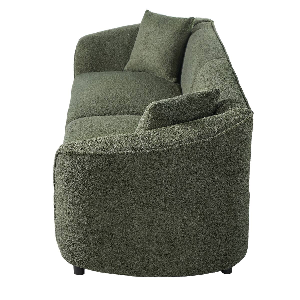 Alt View 3. Ropilly - Ropilly 87 inch curved sofa, streamlined contemporary sofa, green 3 seat living room couch - Green.