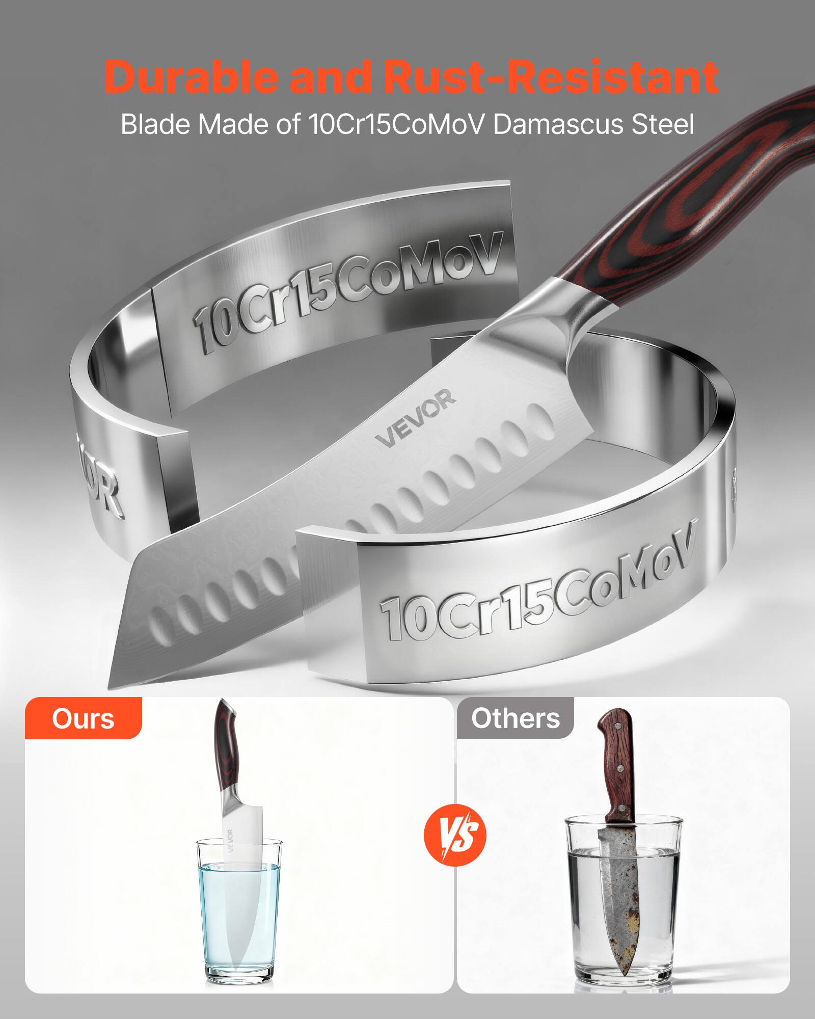 Durable and Rust-Resistant Blade Made of 10Cr15CoMoV Damascus Steel

Ours vs Others