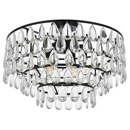 Elegant Lighting - Mila 20 inch flush mount in - Black