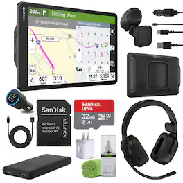 Garmin - dezl OTR1020, Extra-Large, Easy-to-Read 10” GPS Truck Navigator Bundle - Black