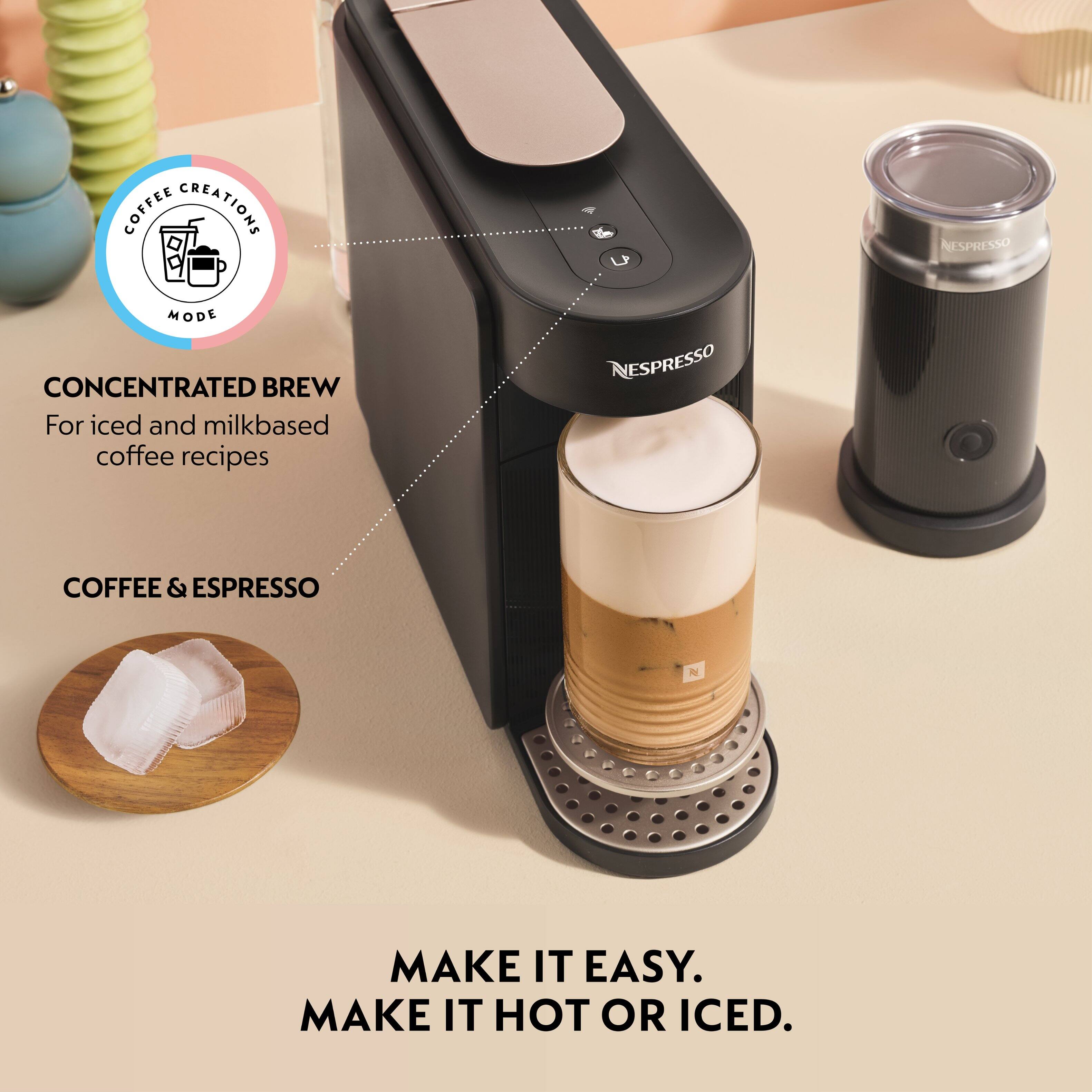 COFFEE CREATIONS  
NESPRESSO MODE  

CONCENTRATED BREW  
For iced and milk-based coffee recipes  

COFFEE & ESPRESSO  

MAKE IT EASY.  
MAKE IT HOT OR ICED.