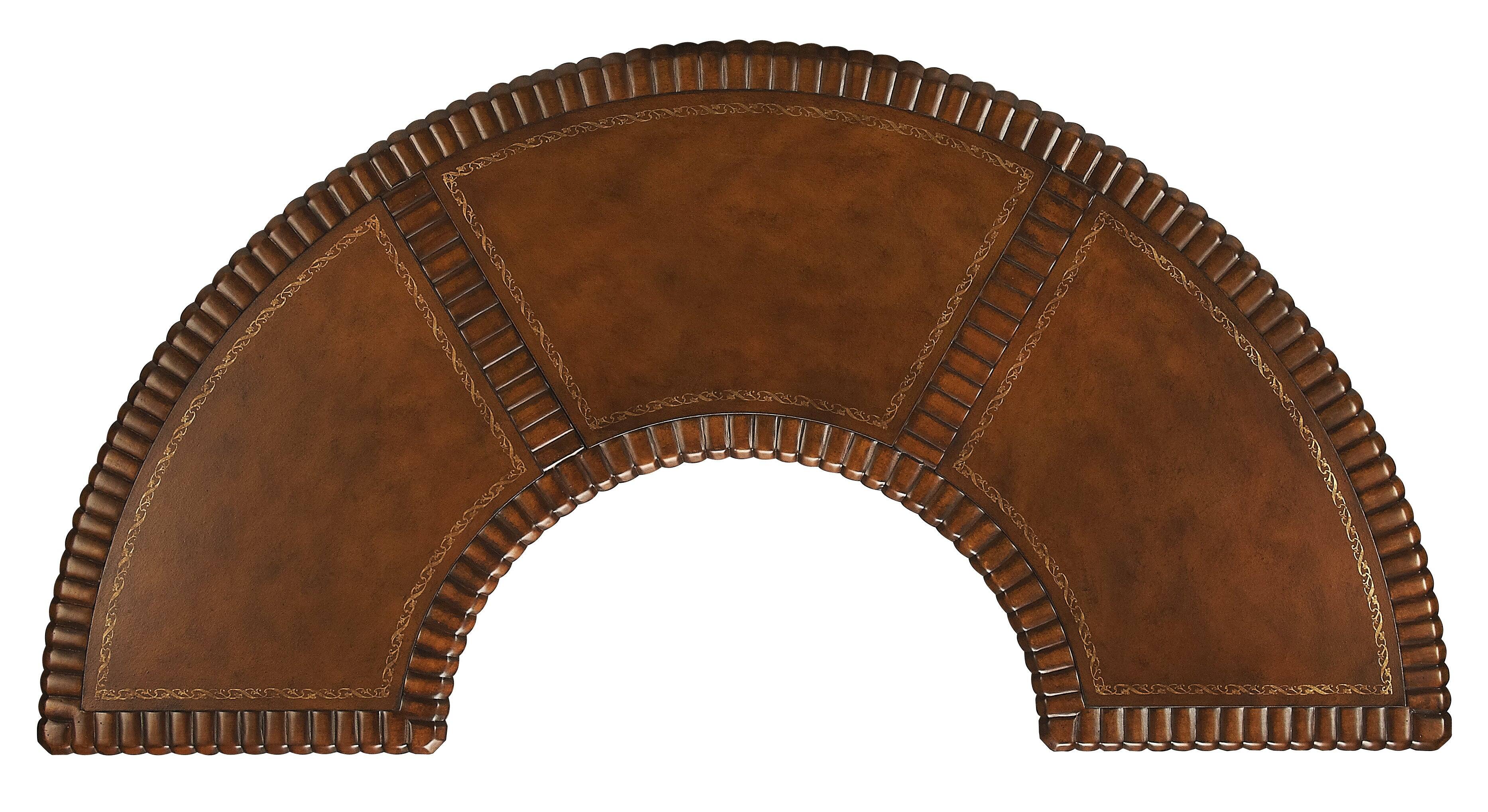 Alt View 4. Butler Specialty - Geneva 60 in. W Demilune Leather and Wood 5 Drawer Executive Desk - Dark Brown.