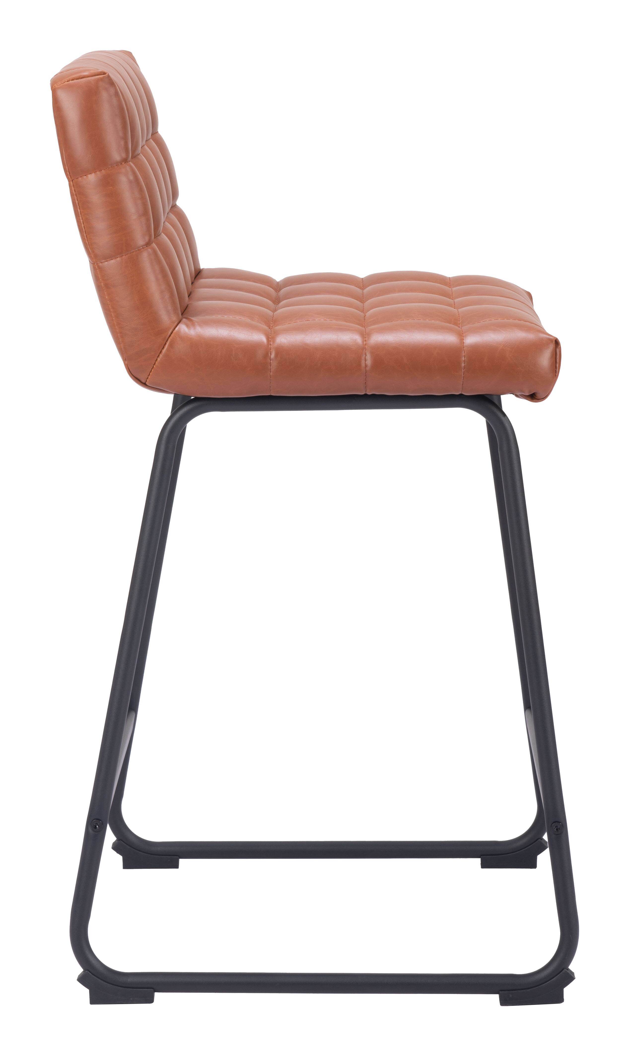 Back. Hivvago - Pago Counter Stool (Set of 2) Brown - Brown.