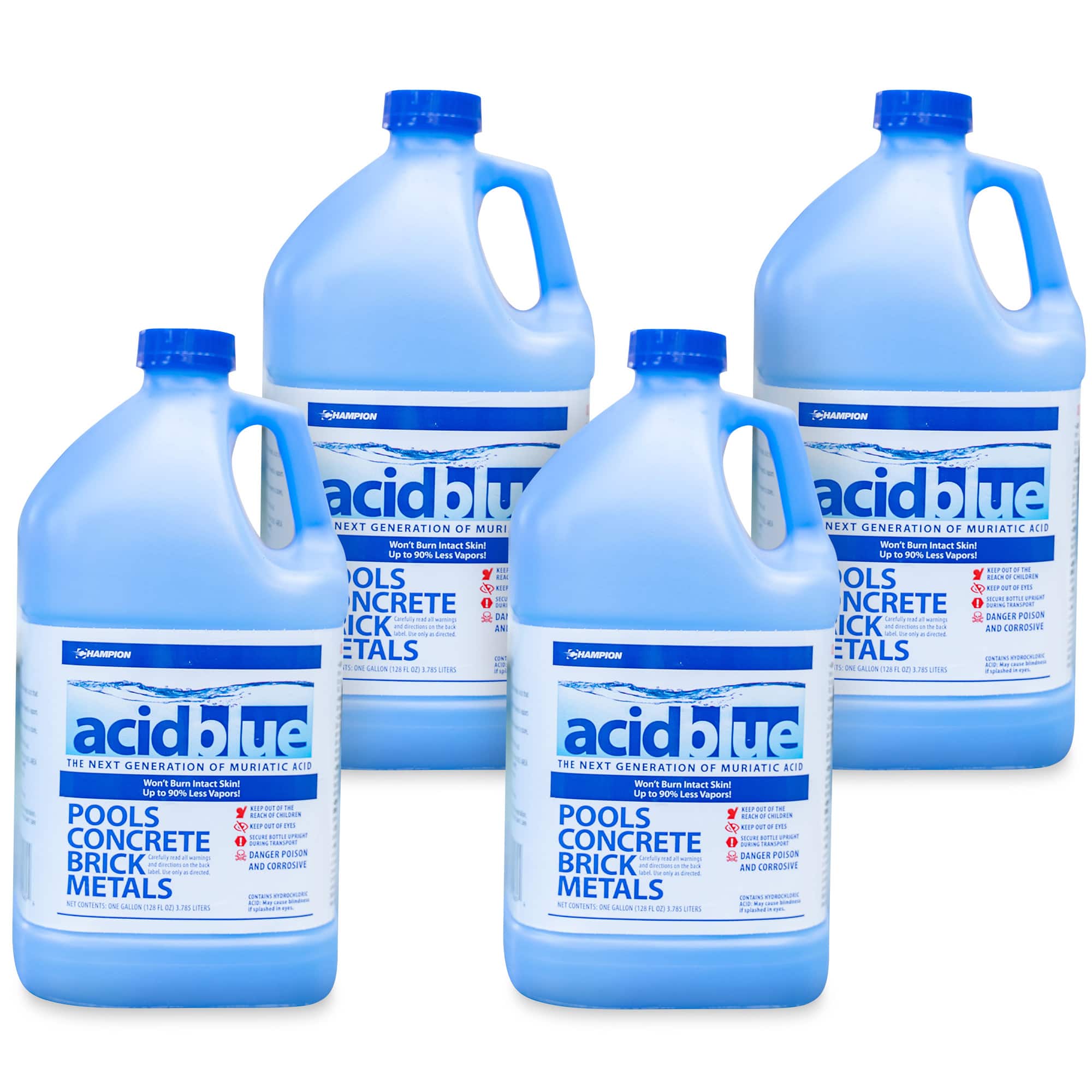 Champion Acid Blue - Muriatic Acid for Removal of Stains on Driveways (4 Pack)