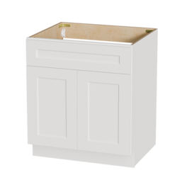 Boyel Living - Shaker Base Cabinet with Double Door, RTA 30-in L x 24-in W x 34.5-in H for Kitchen Bathroom Laundry Garage - White
