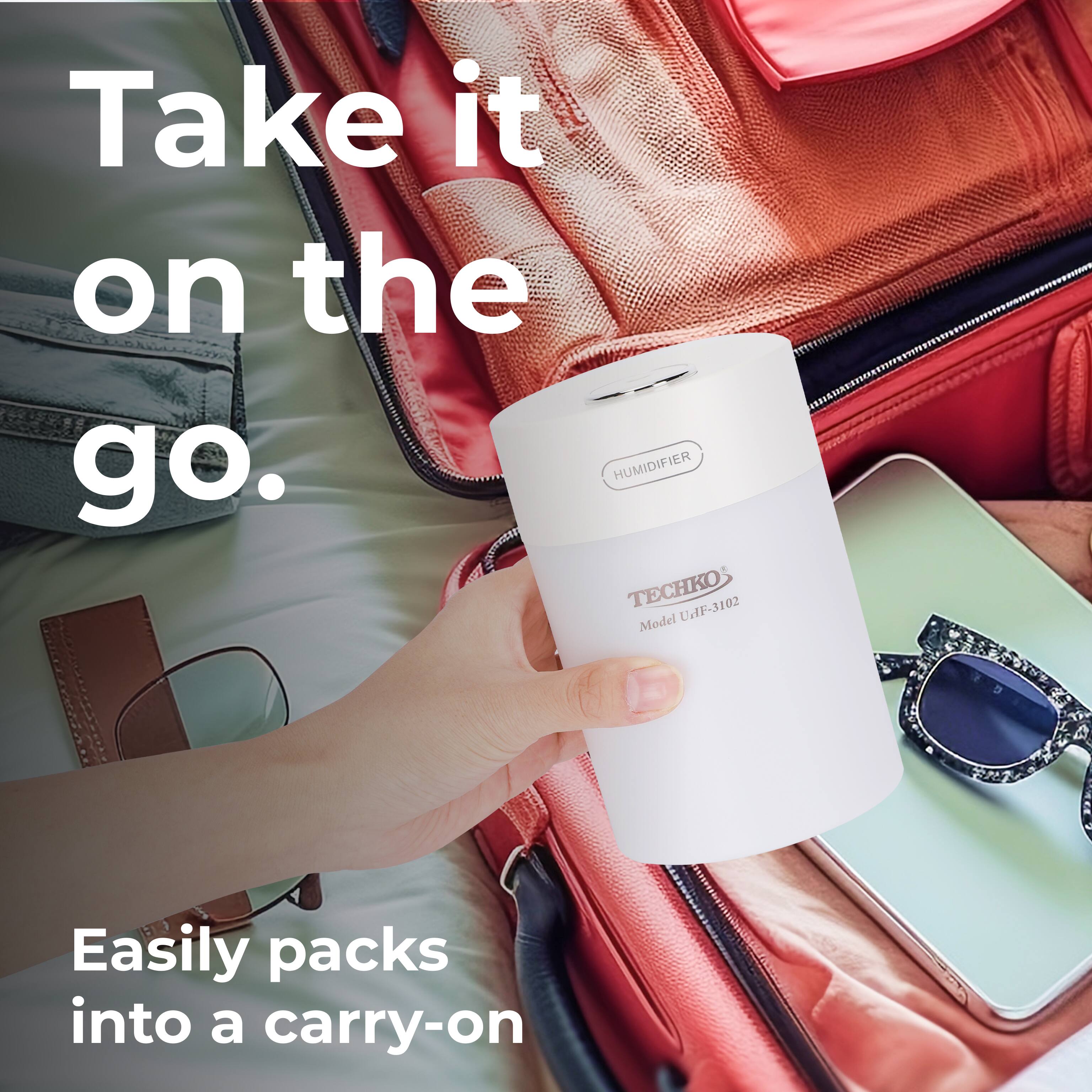 Take it on the go. HUMIDIFIER TCHKO UHF-3102 Model Easily packs into a carry-on