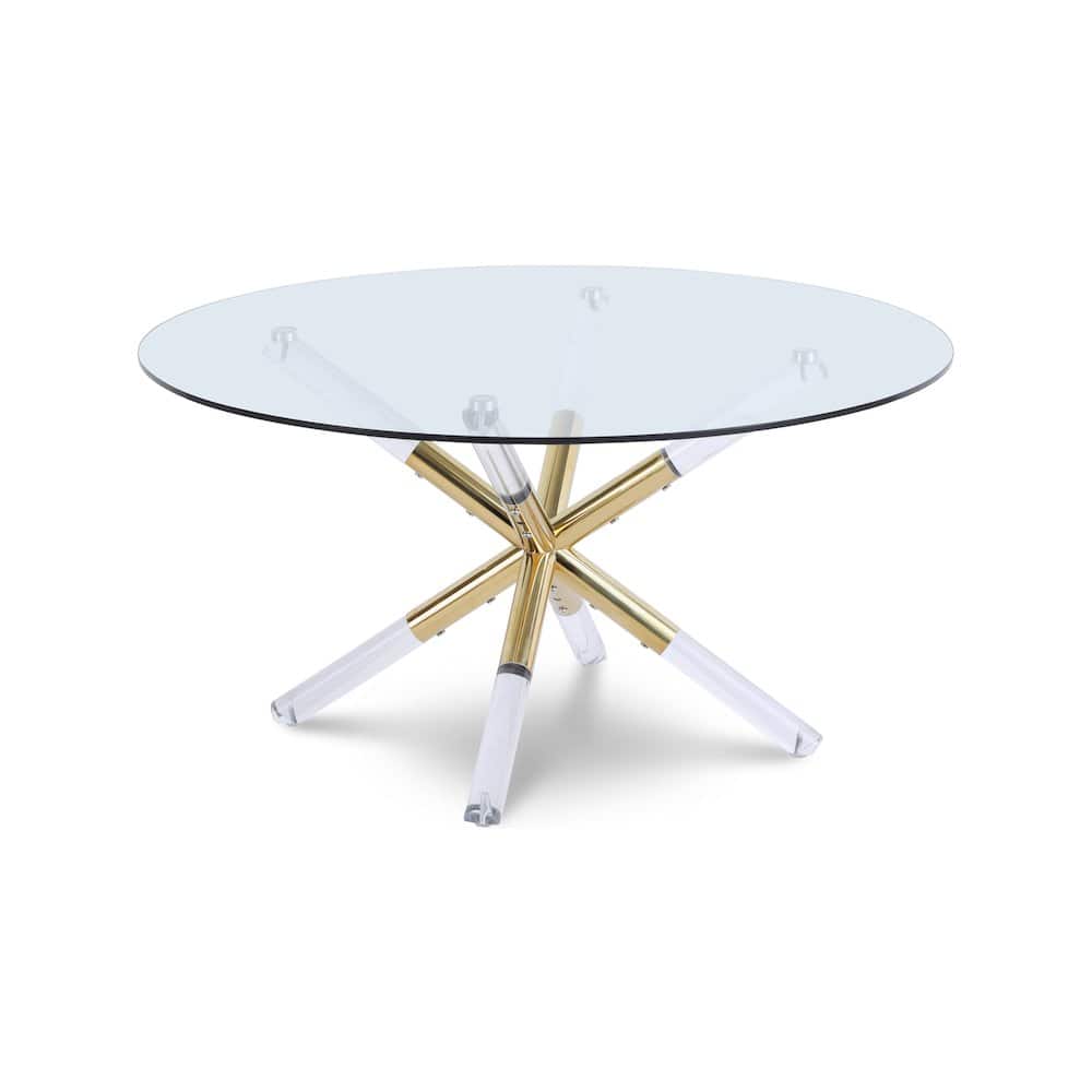 Photos - Coffee Table Meridian Furniture - Mercury Acrylic/ - Gold 284-C