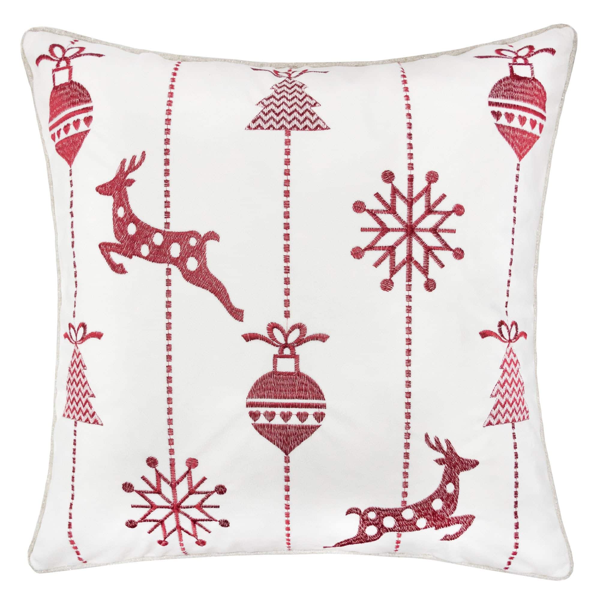 LuXeo - Christmas Throw Pillow - White