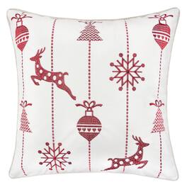 LuXeo - Christmas Throw Pillow - White