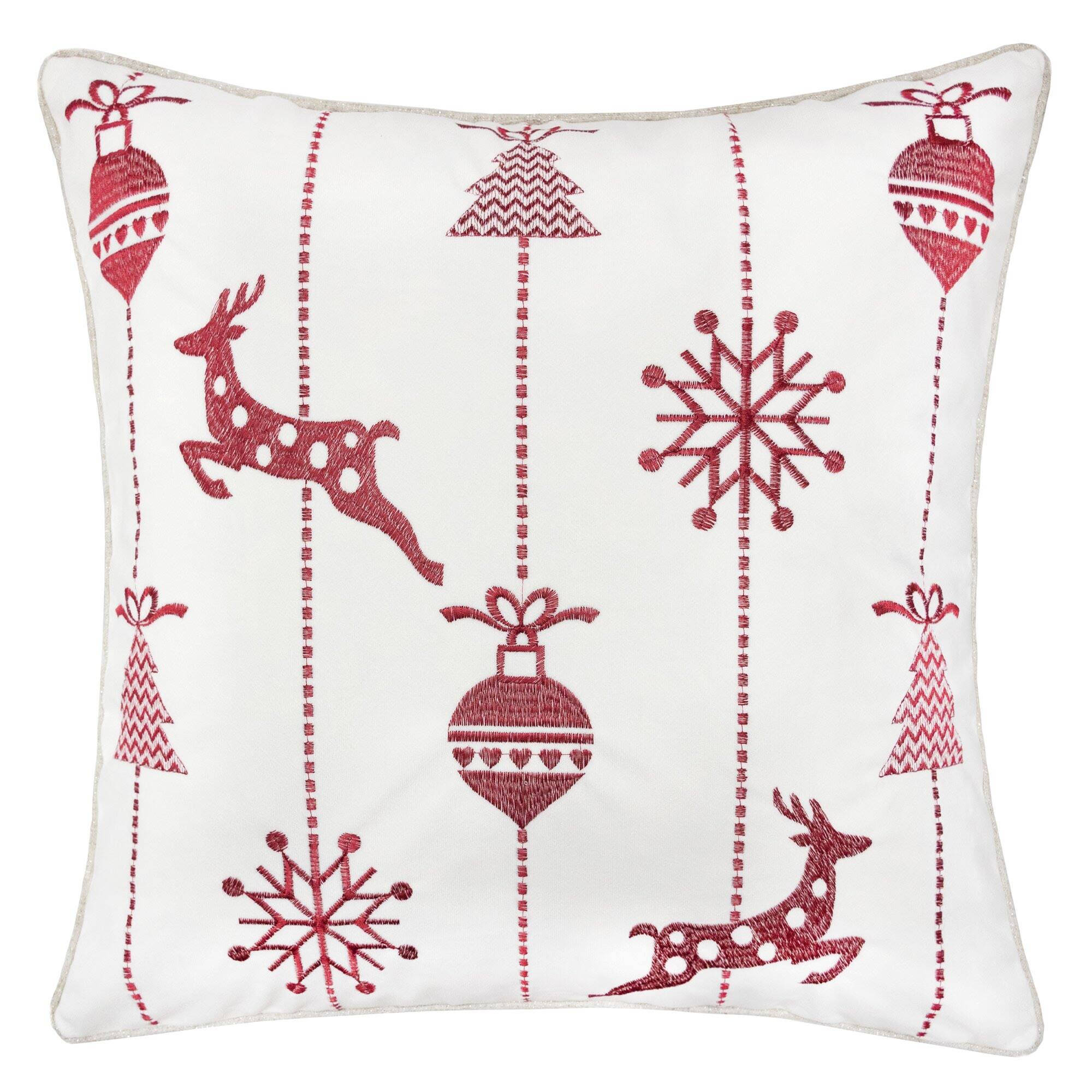 Front. LuXeo - Christmas Throw Pillow - WHITE.