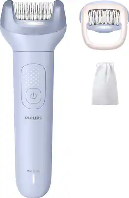Philips - Epilator Series 8000 for women, Cordless, Wet & Dry +2 Accessories (BRE708/00) - Light Blue