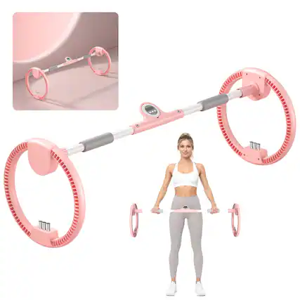 Front. Anysun - Adjustable Arms Exercise Wheel, Portable Forearm & Wrist Training Big Swing Wheel Trainer - Pink.