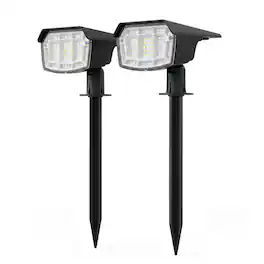 COWIN - Solar Powered LED Spot Lights IP65 Waterproof 3 Lighting Modes Outdoor Landscape Lights For Yard Porch Lawn Garden - Black