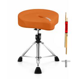 5 CORE - Drum Throne w 4.5" Padded Stool Adjustable Drummer Chair - Caramel Brown