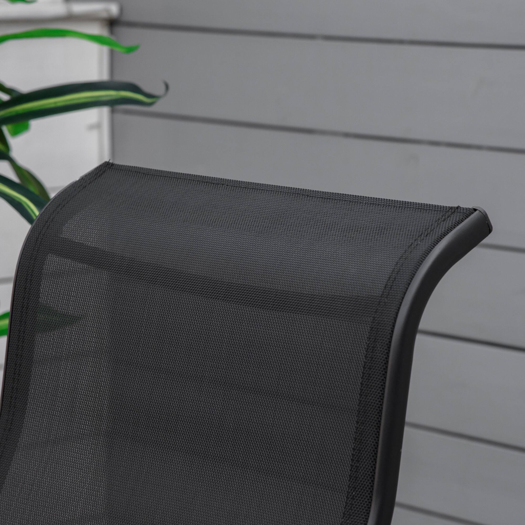 Alt View 7. Outsunny - Gliding Lounger Chair - Black.