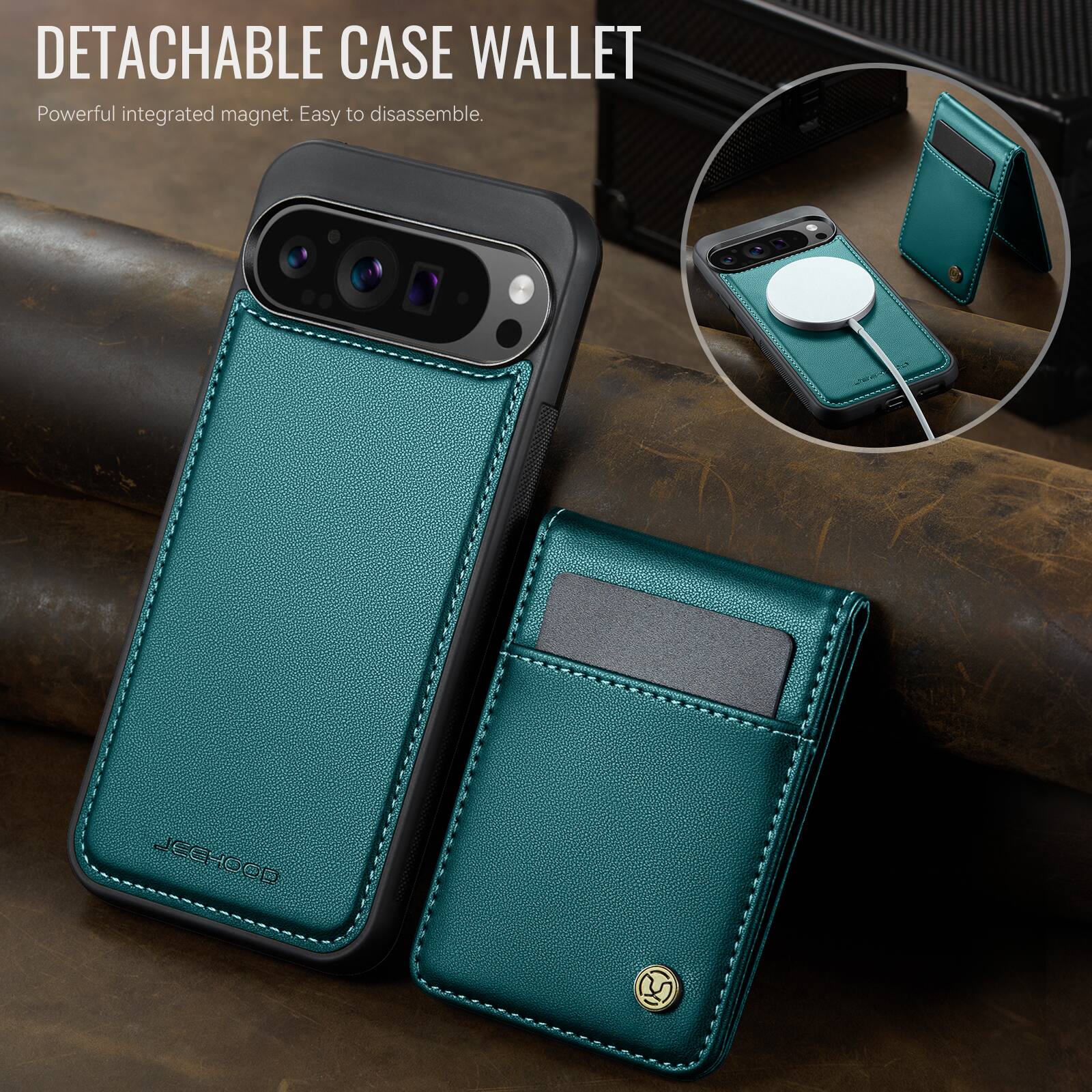 DETACHABLE CASE WALLET  
Powerful integrated magnet. Easy to disassemble.
