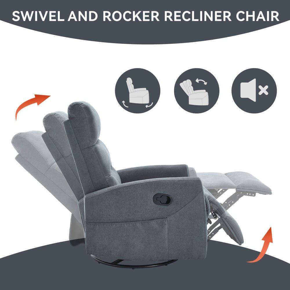 SWIVEL AND ROCKER RECLINER CHAIR
